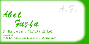 abel fuzfa business card